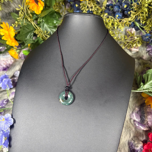 Green Moss Agate Eternal Circle Necklace