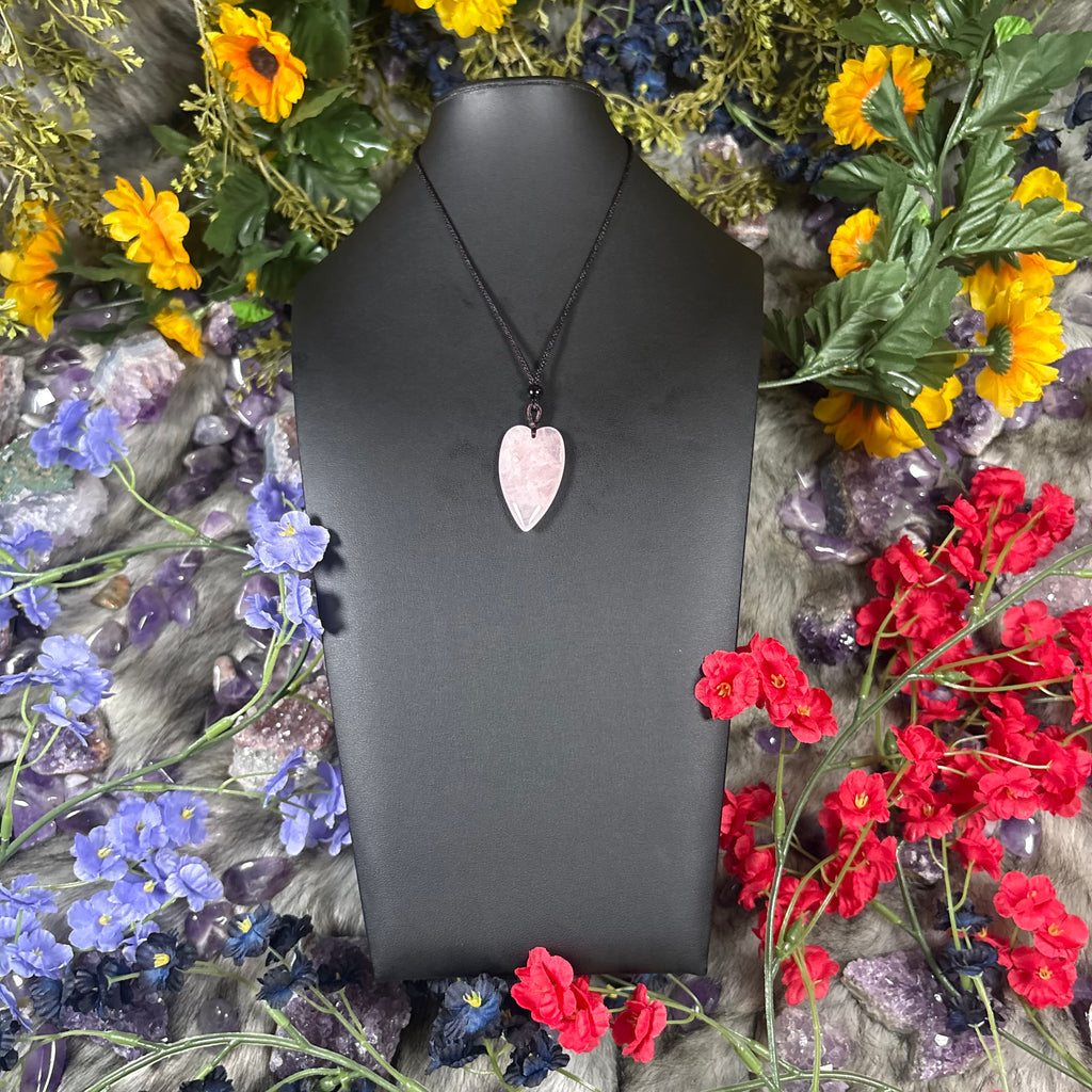 Rose Quartz Heart Talisman Necklace