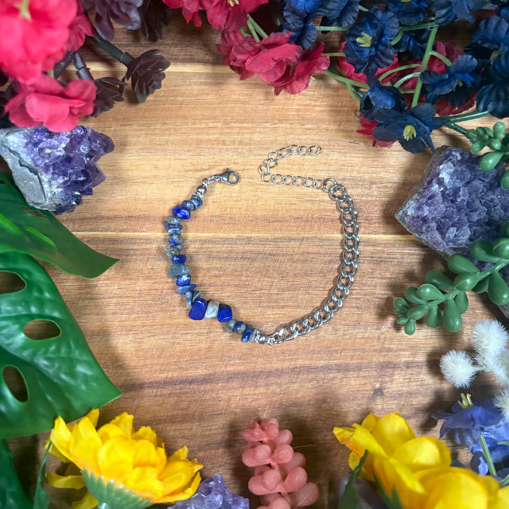 Lapis Lazuli Silver Aura Luxury Bracelet
