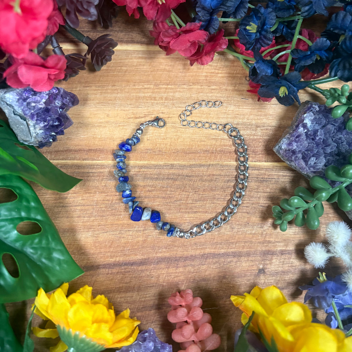 Lapis Lazuli Silver Aura Luxury Bracelet