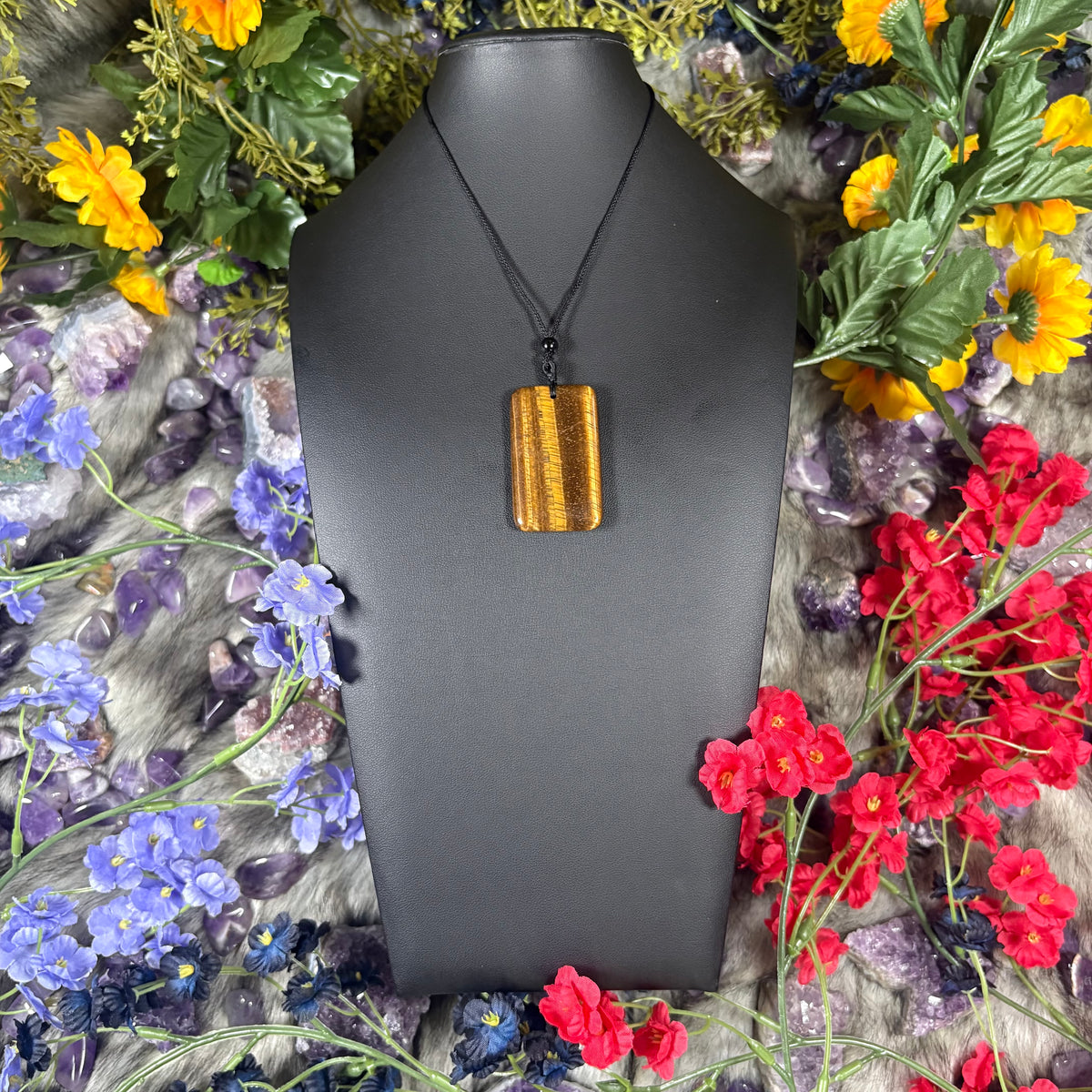 Tiger Eye Sacred Relic Necklace Adjustable Cord