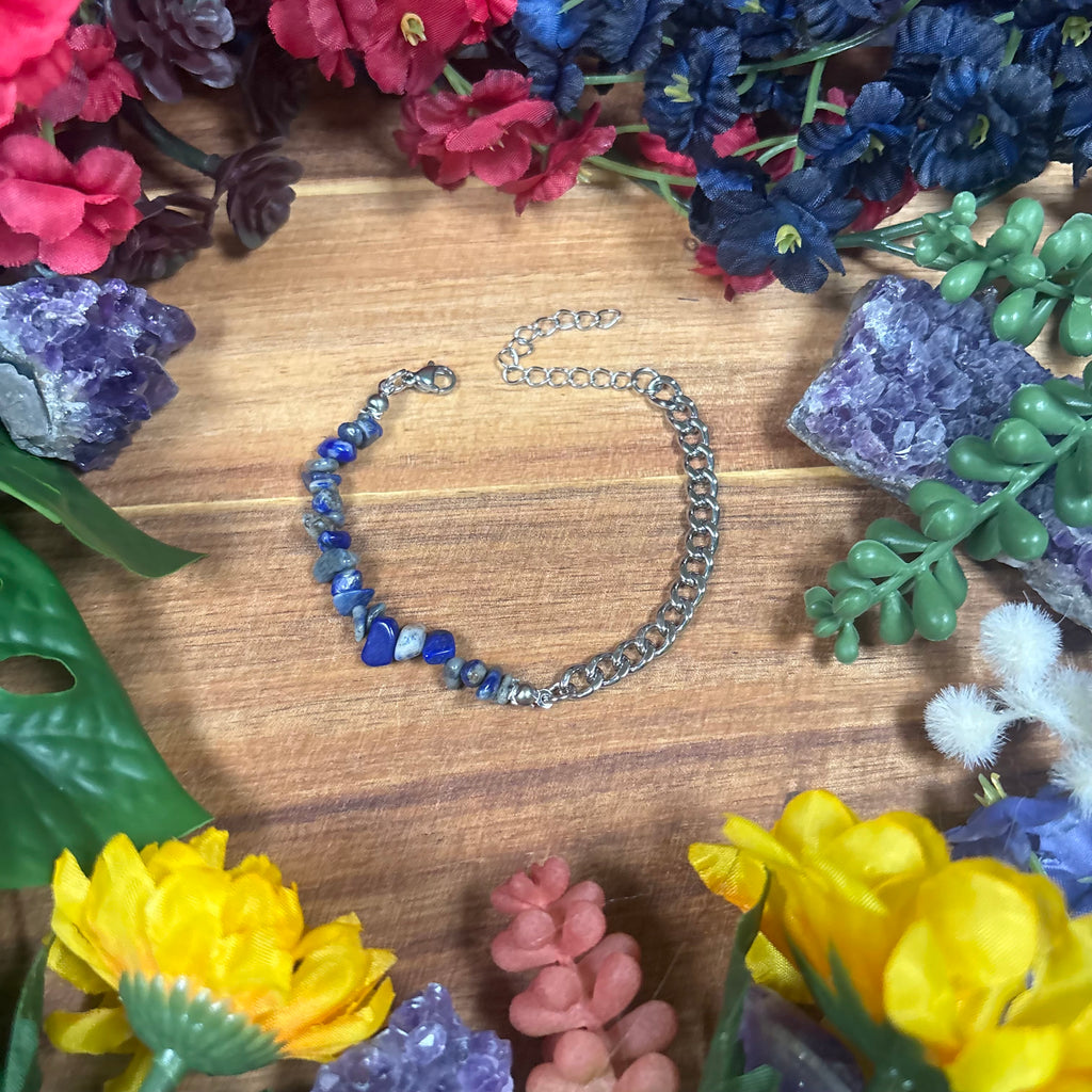Lapis Lazuli Silver Aura Luxury Bracelet