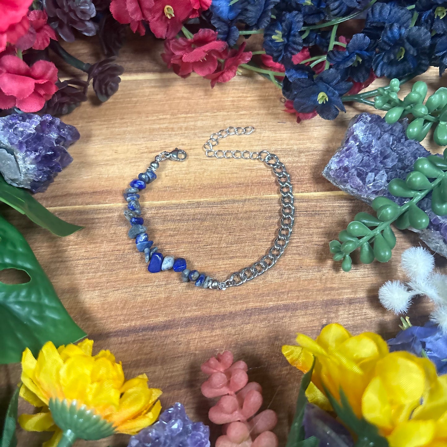 Lapis Lazuli Silver Aura Luxury Bracelet