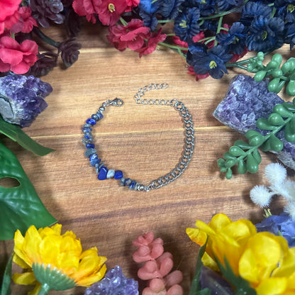 Lapis Lazuli Silver Aura Luxury Bracelet