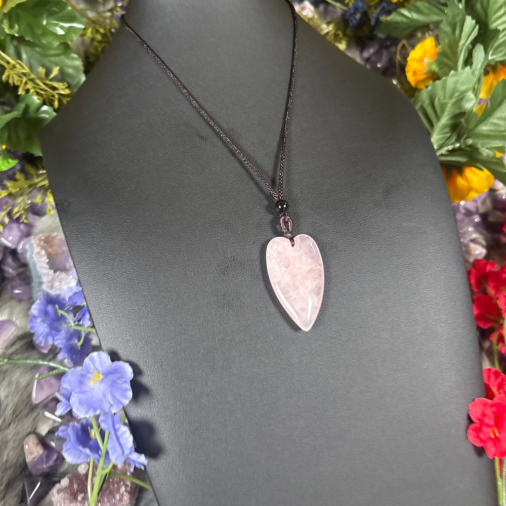 Rose Quartz Heart Talisman Necklace