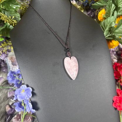Rose Quartz Heart Talisman Necklace