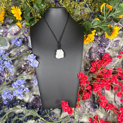 RAW Clear Quartz EarthStone Adjustable Cord Necklace