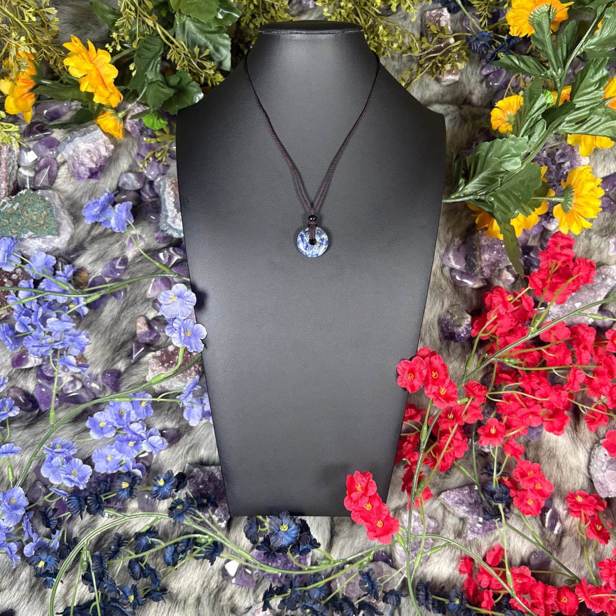 Blue Dot Jasper Eternal Circle Necklace