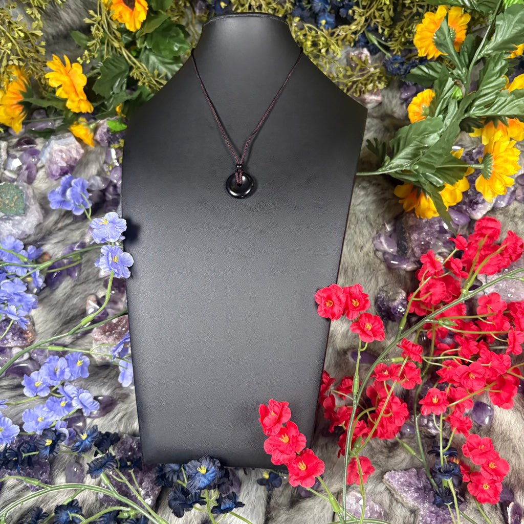Black Obsidian Eternal Circle Necklace