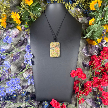 Unakite Sacred Relic Necklace Adjustable Cord