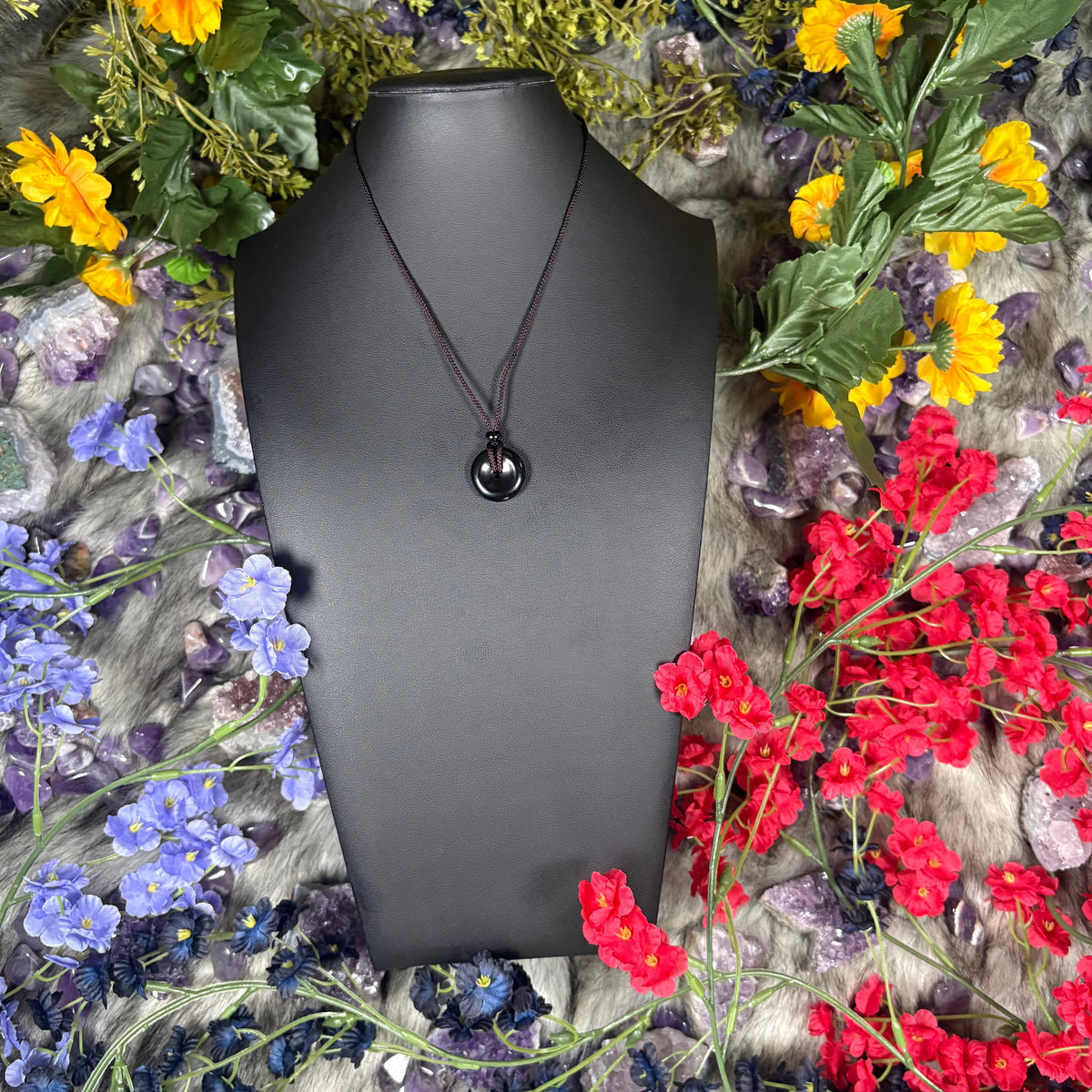 Black Obsidian Eternal Circle Necklace