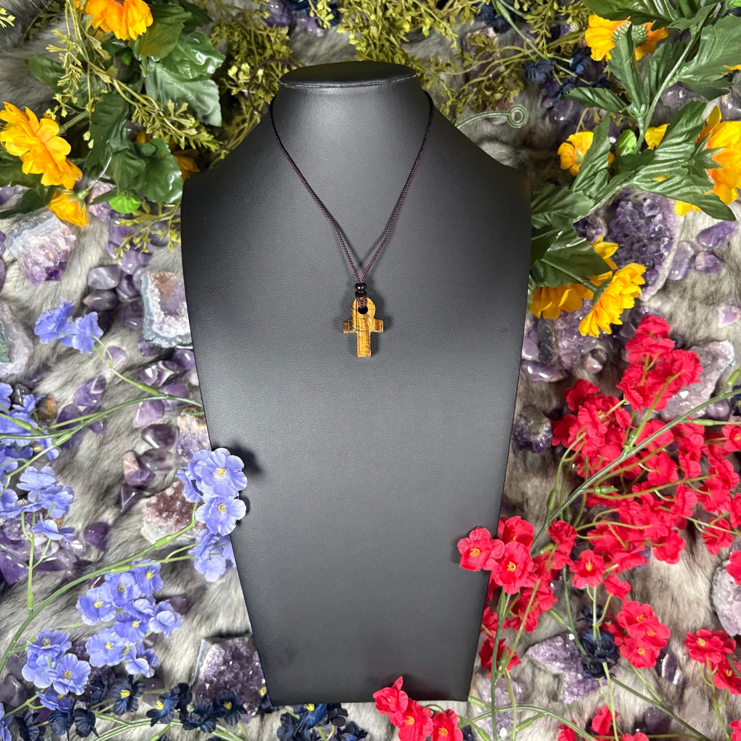 Tiger Eye Ankh Soul Journey Necklace