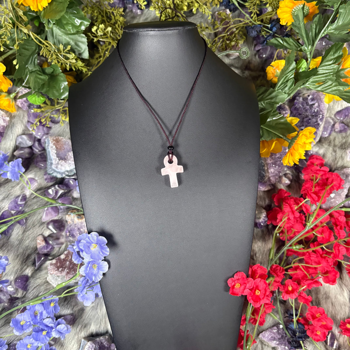 Rose Quartz Ankh Soul Journey Necklaces