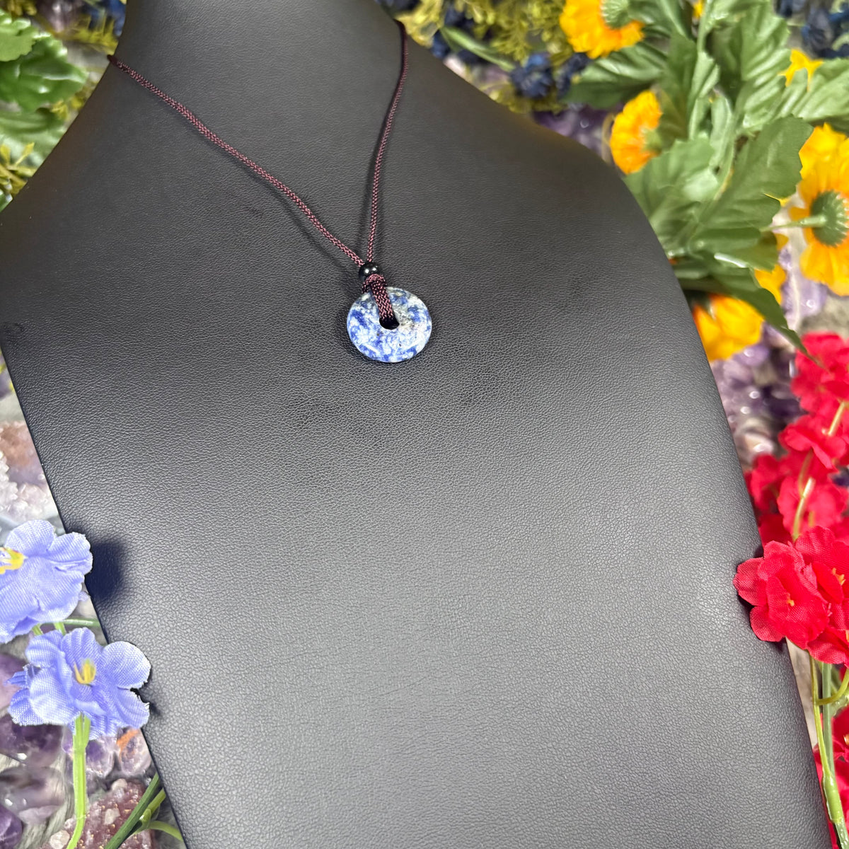 Blue Dot Jasper Eternal Circle Necklace