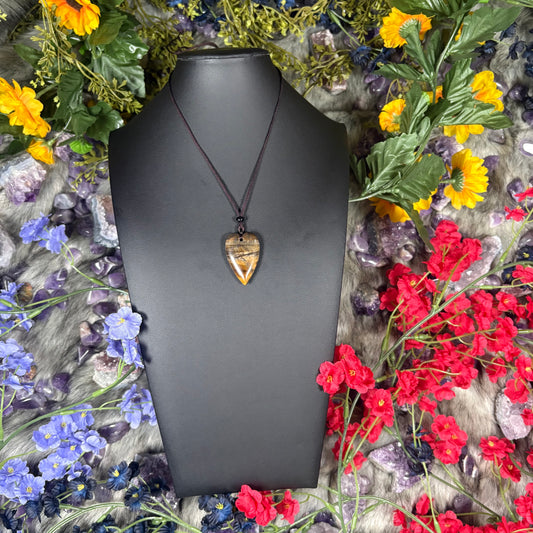 Tiger's Eye Heart Talisman Necklace