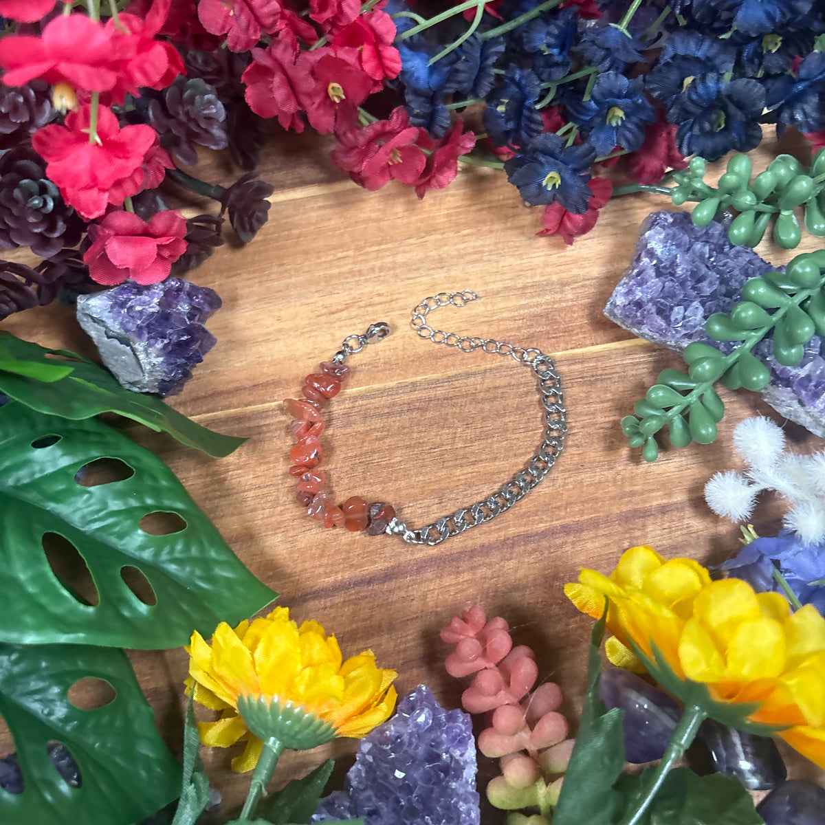 Carnelian Silver Aura Luxury Bracelet