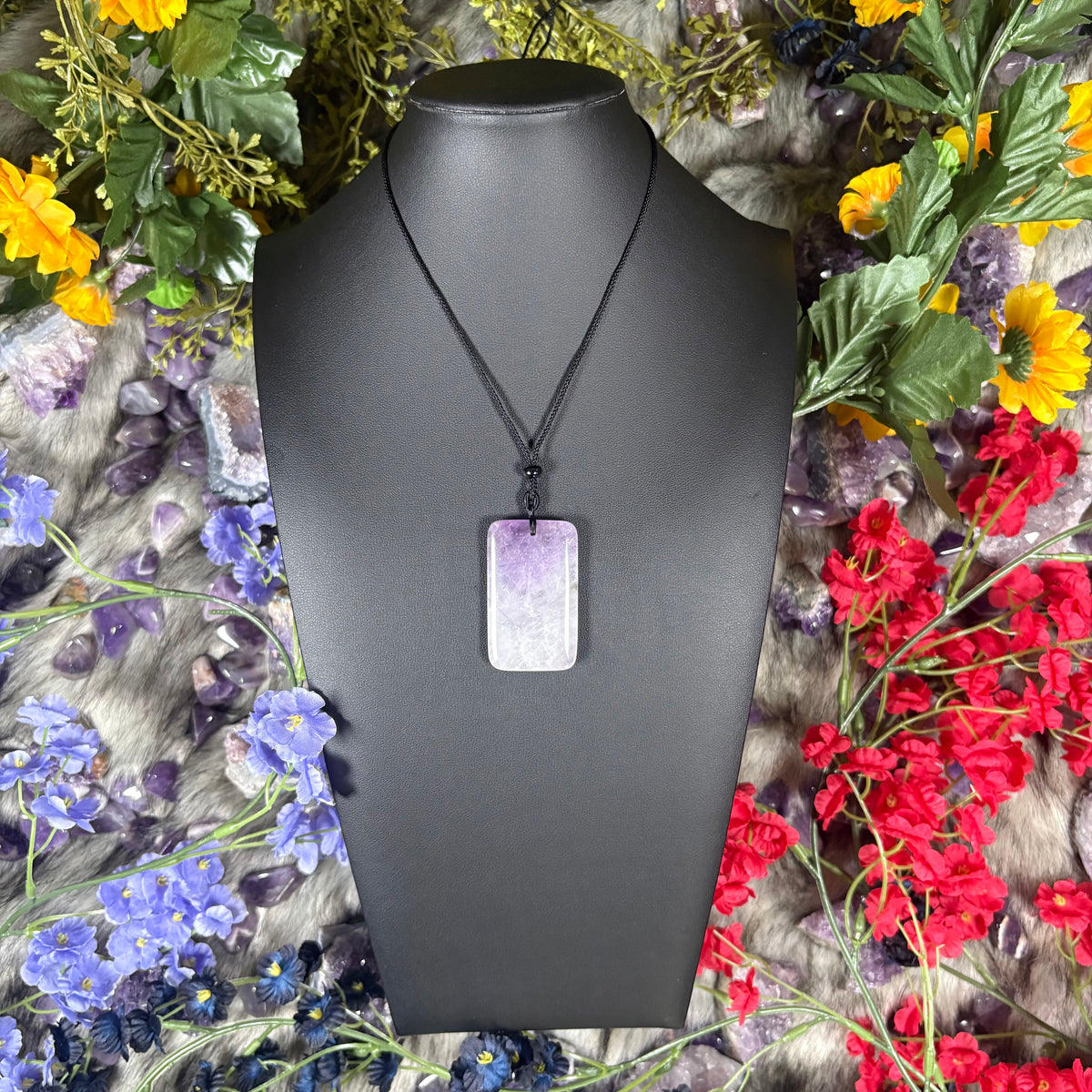 Amethyst Sacred Relic Necklace Adjustable Cord