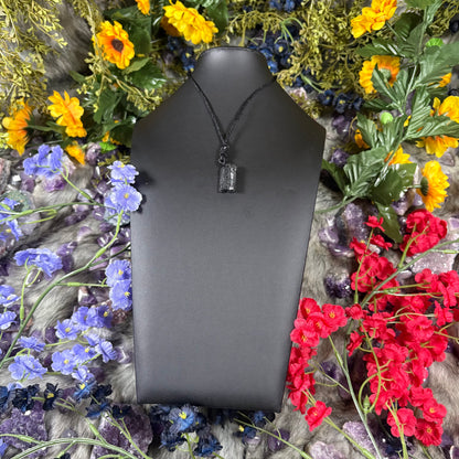 RAW Tourmaline Earthstone Adjustable Cord Necklace