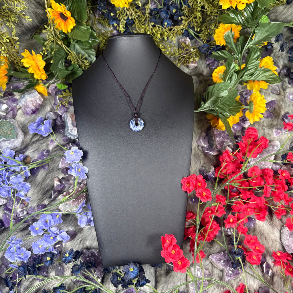 Blue Dot Jasper Eternal Circle Necklace