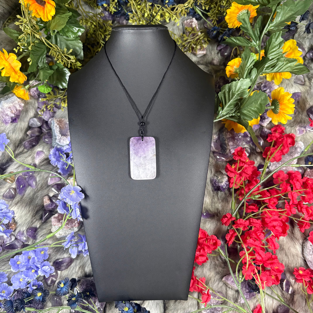 Amethyst Sacred Relic Necklace Adjustable Cord