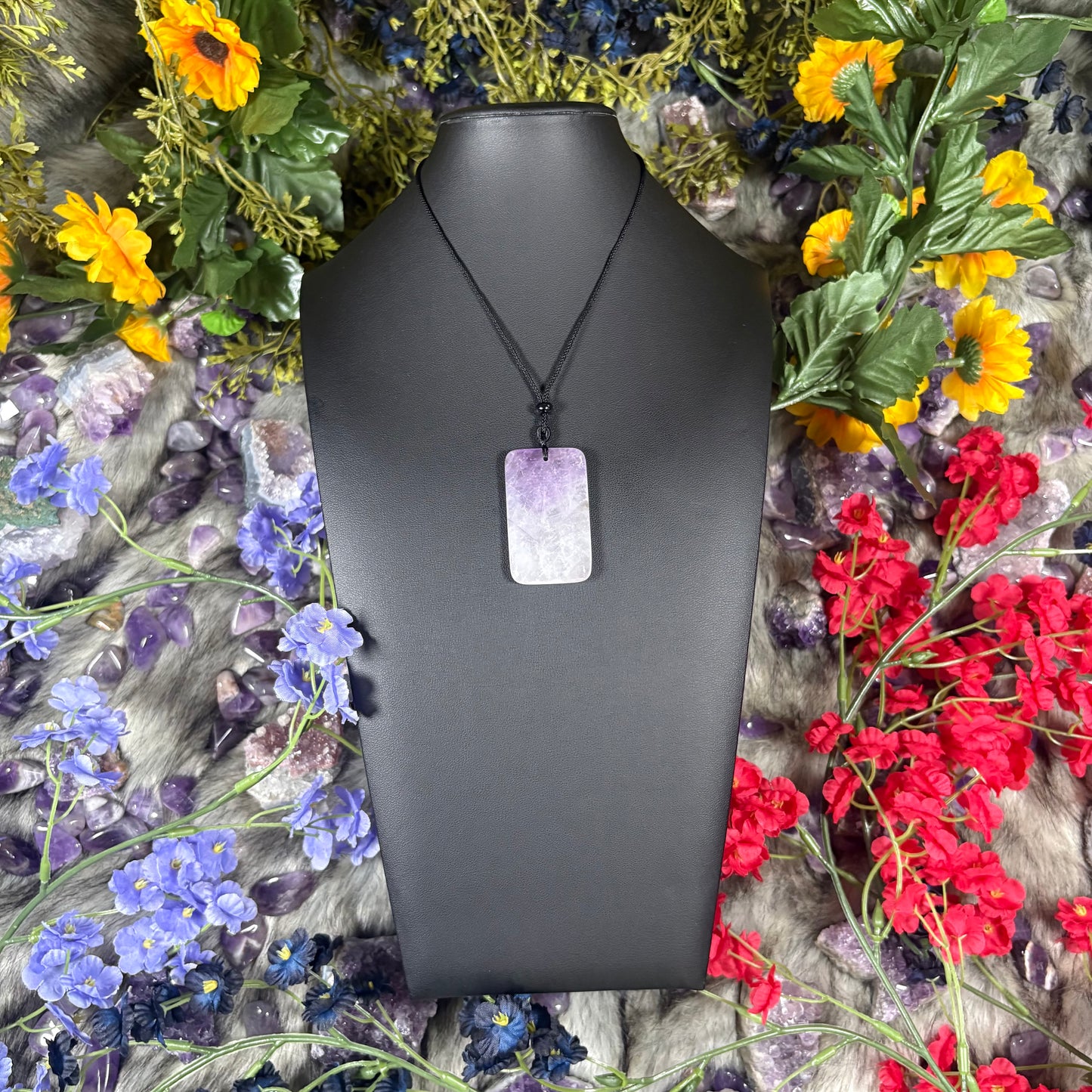 Amethyst Sacred Relic Necklace Adjustable Cord