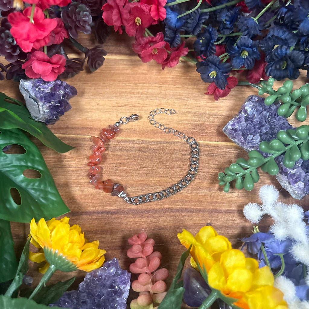 Carnelian Silver Aura Luxury Bracelet