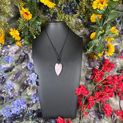 Rose Quartz Heart Talisman Necklace