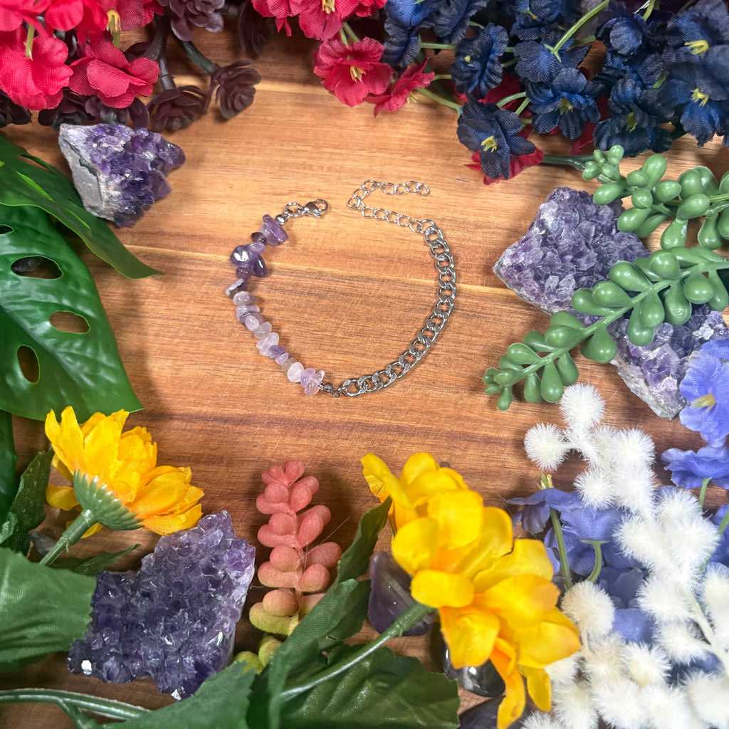 Amethyst Silver Aura Luxury Bracelet