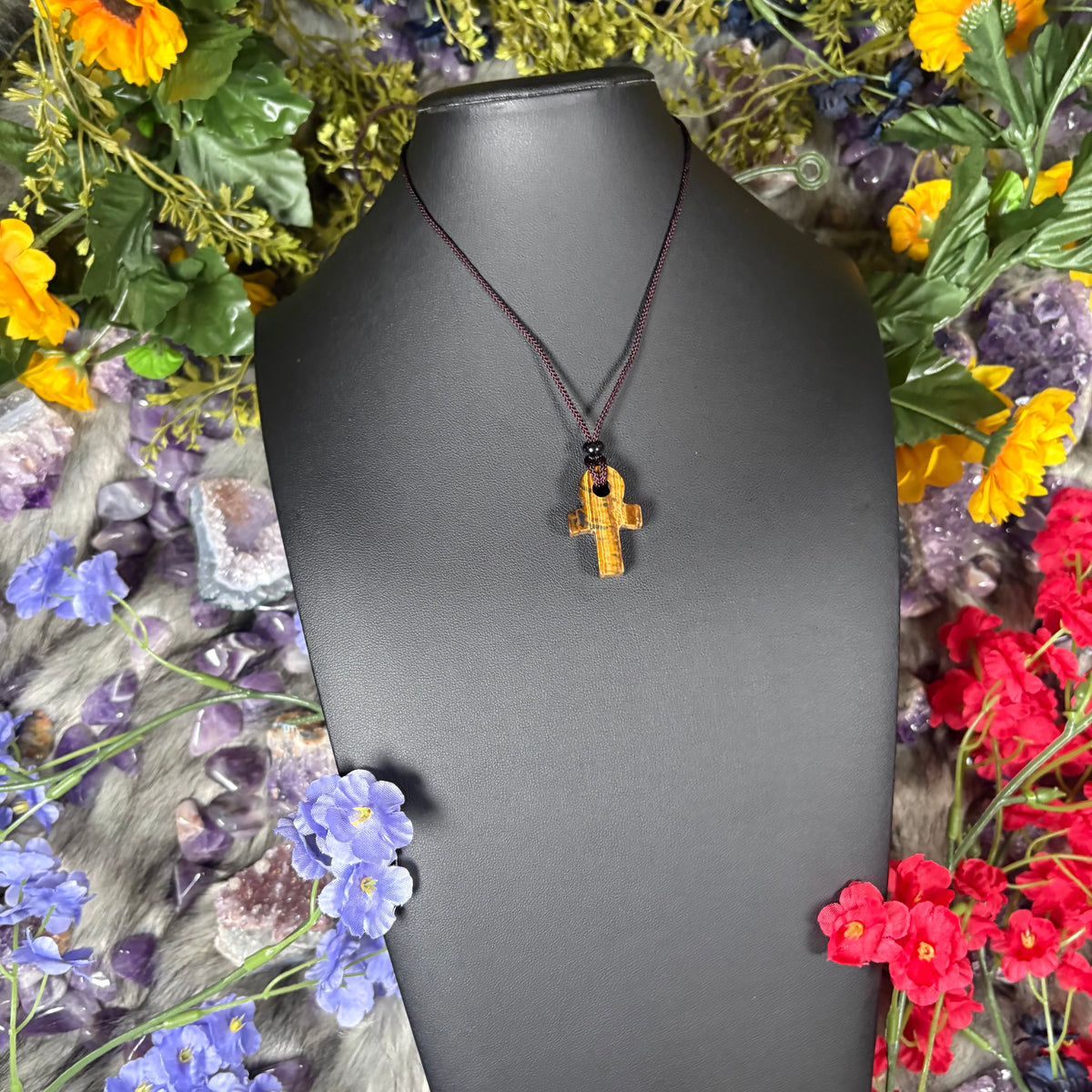 Tiger Eye Ankh Soul Journey Necklace