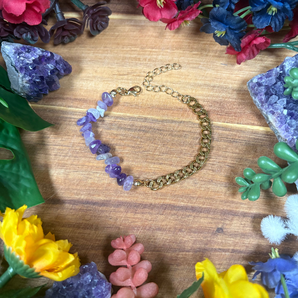 Amethyst Golden Aura Luxury Bracelet
