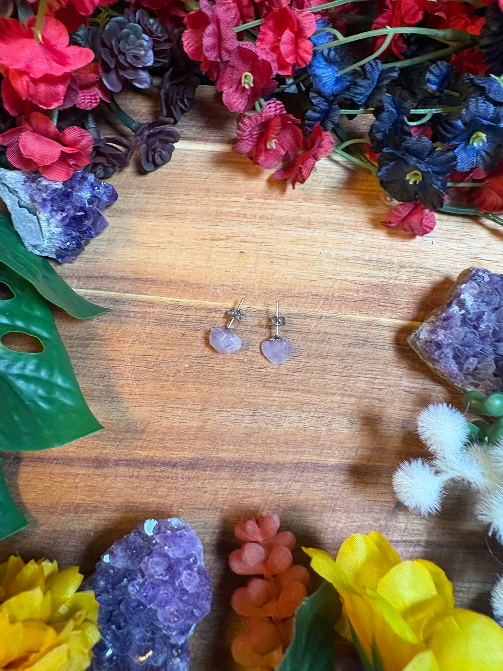 Amethyst Ascension Stainless Steel Stud Earrings