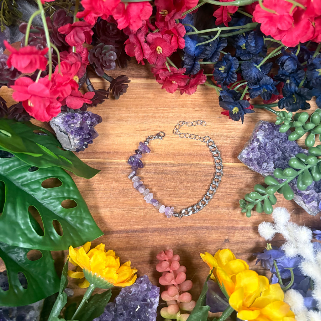 Amethyst Silver Aura Luxury Bracelet