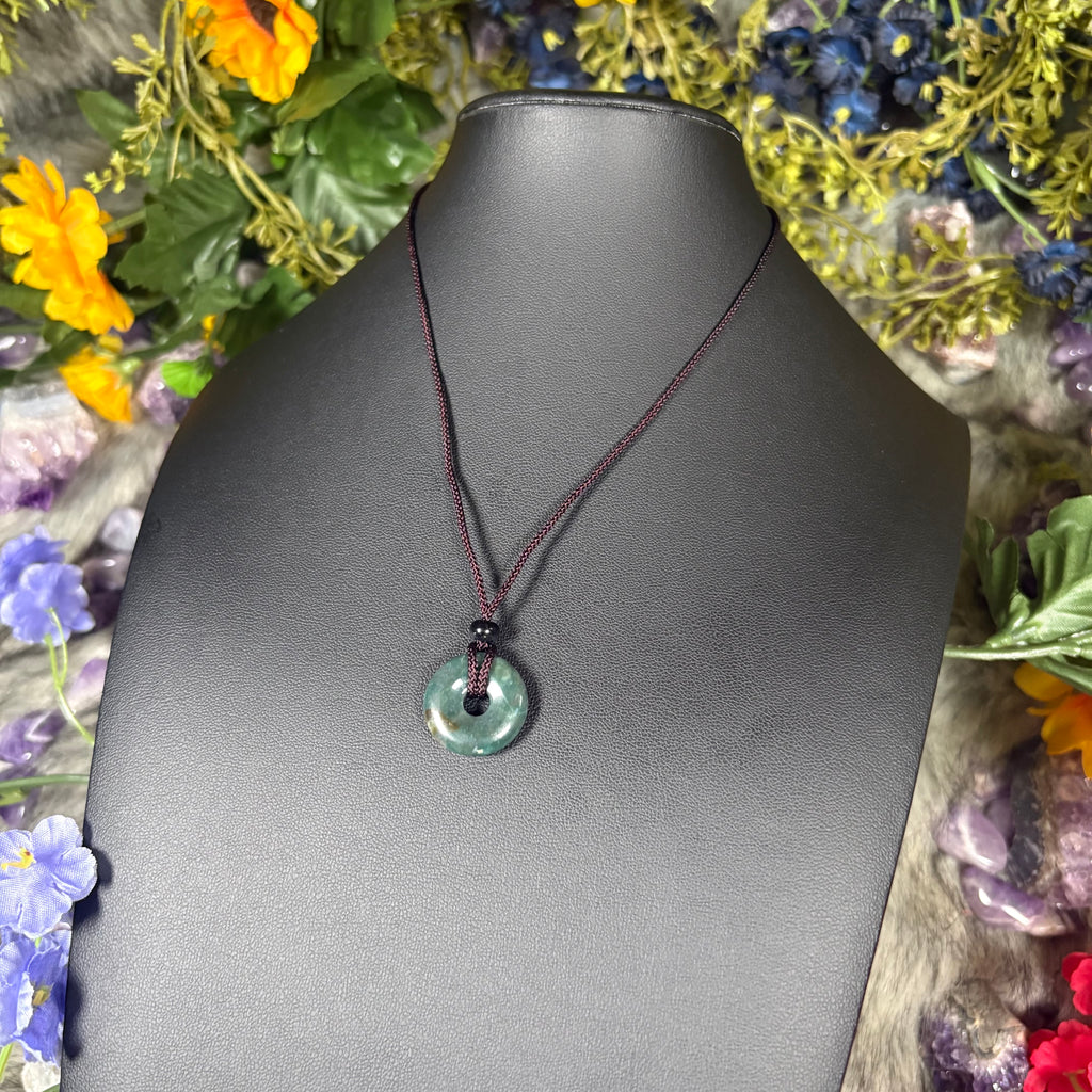 Green Moss Agate Eternal Circle Necklace