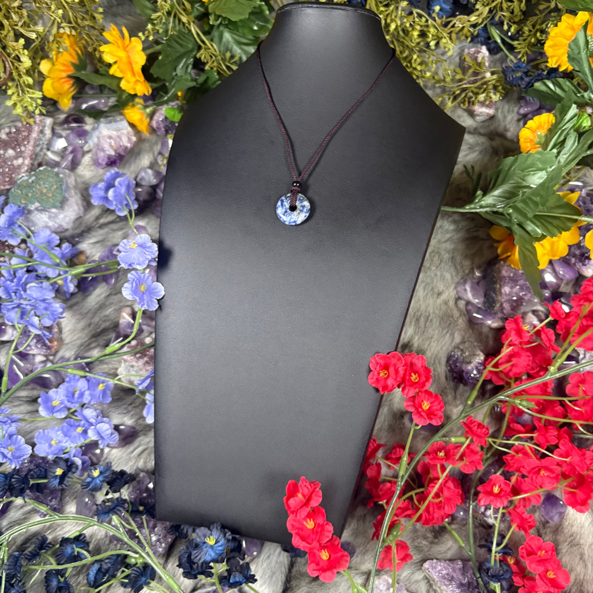 Blue Dot Jasper Eternal Circle Necklace