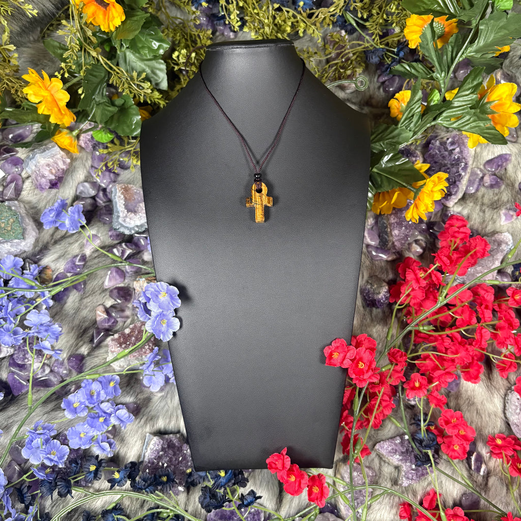 Tiger Eye Ankh Soul Journey Necklace