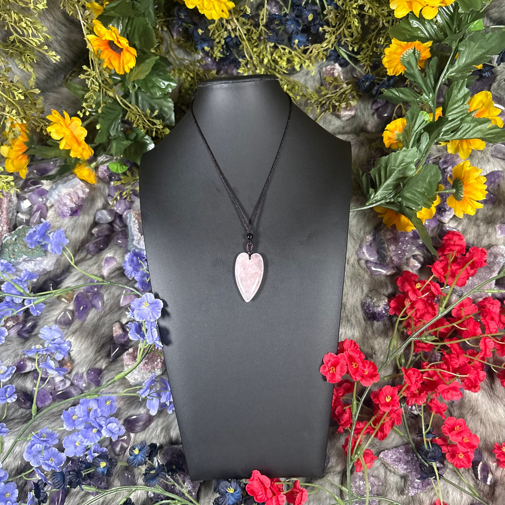 Rose Quartz Heart Talisman Necklace