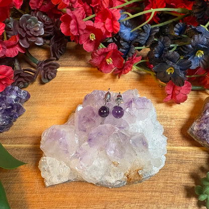Amethyst Aura Stud Earrings