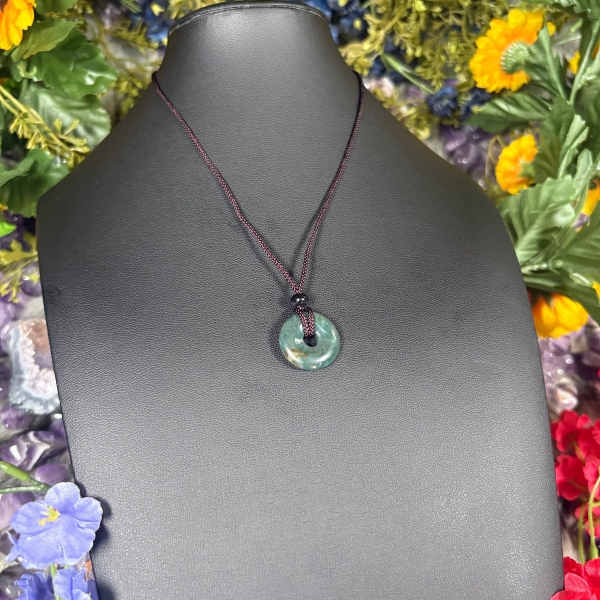 Green Moss Agate Eternal Circle Necklace