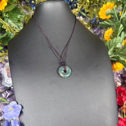 Green Moss Agate Eternal Circle Necklace