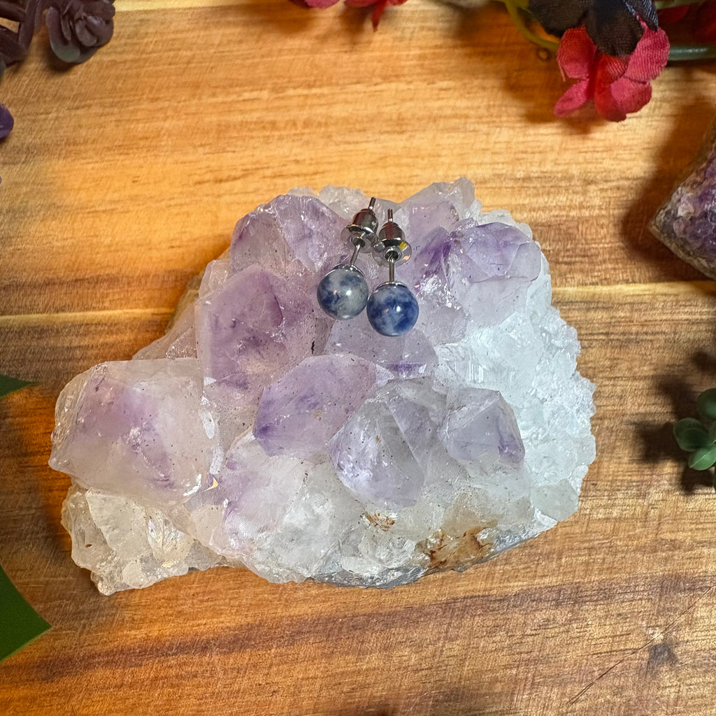 Blue Dot Jasper Aura Stud Earrings
