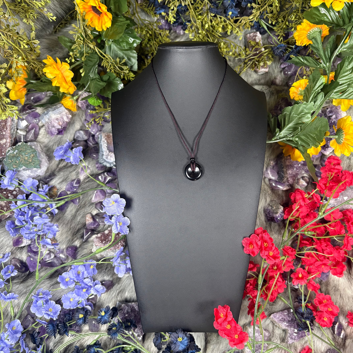 Black Obsidian Eternal Circle Necklace