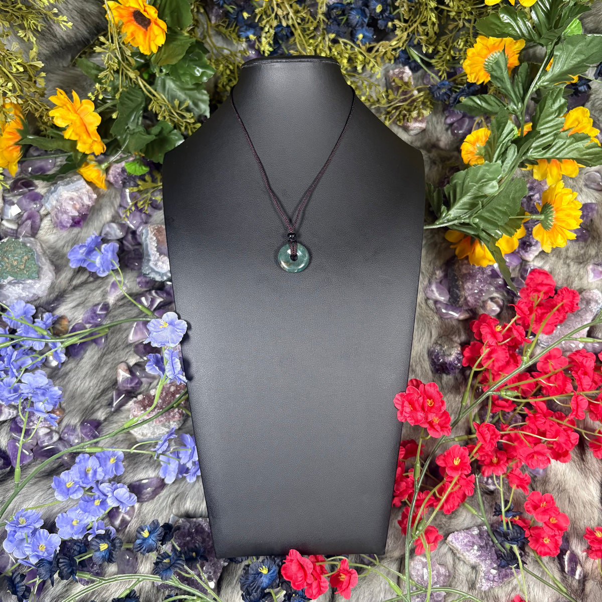 Green Moss Agate Eternal Circle Necklace