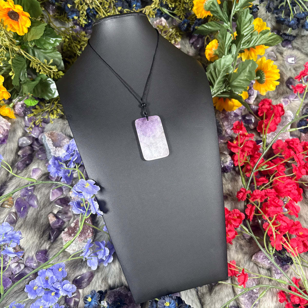Amethyst Sacred Relic Necklace Adjustable Cord