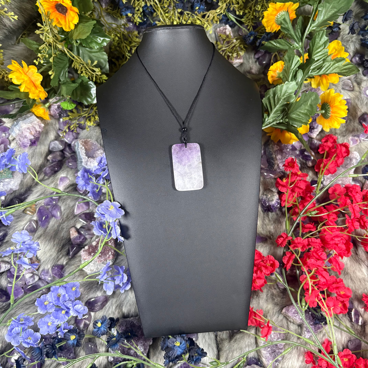 Amethyst Sacred Relic Necklace Adjustable Cord
