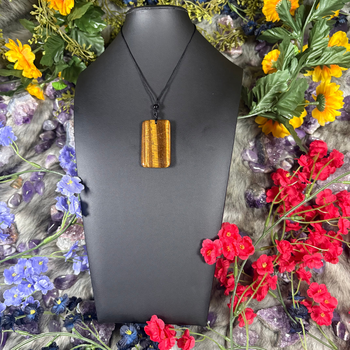 Tiger Eye Sacred Relic Necklace Adjustable Cord