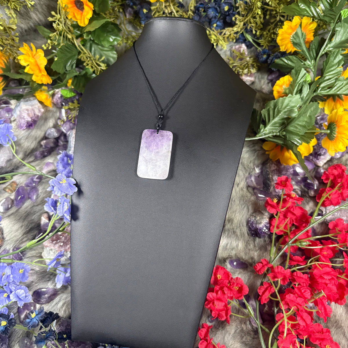 Amethyst Sacred Relic Necklace Adjustable Cord