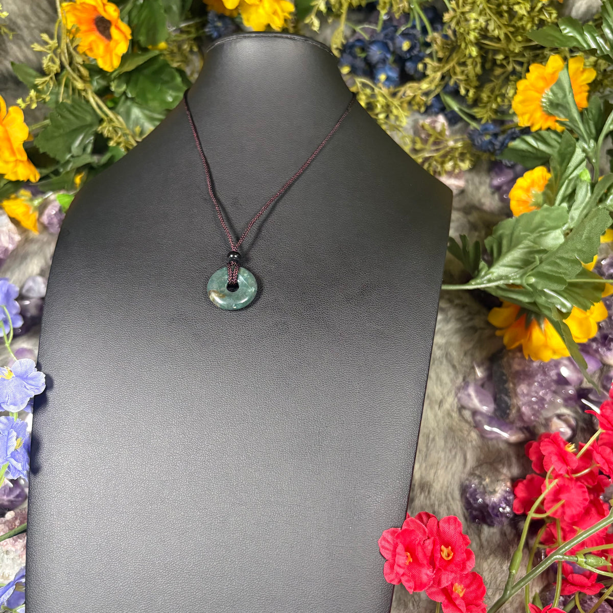 Green Moss Agate Eternal Circle Necklace
