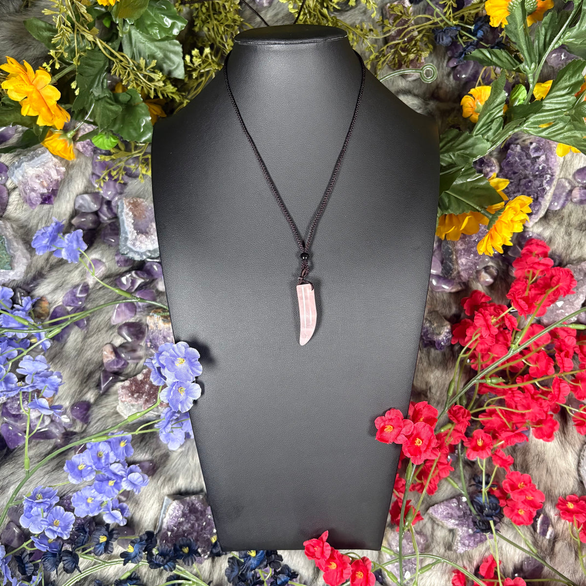 Rose Quartz Guardian Talisman Necklace
