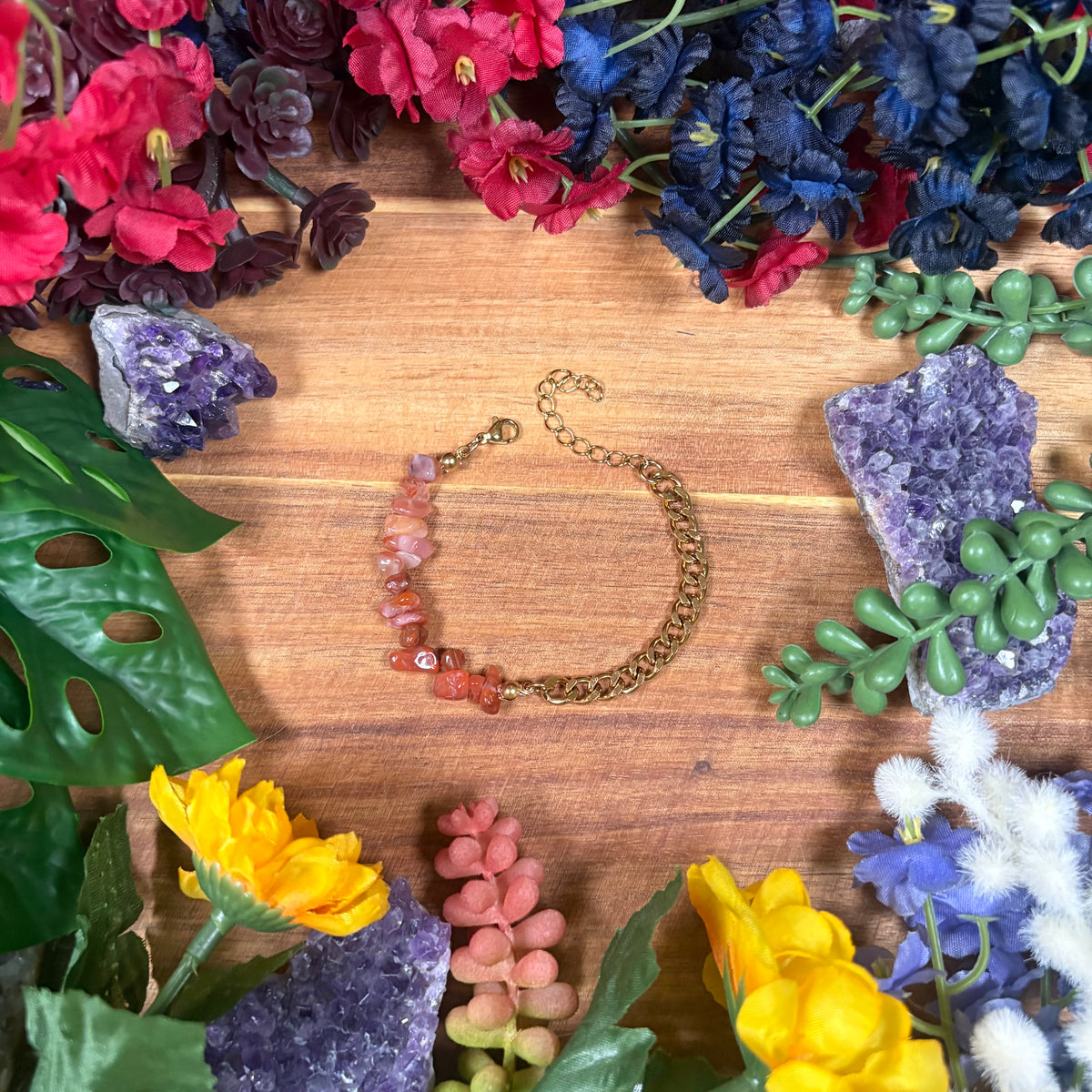 Carnelian Golden Aura Luxury Bracelet
