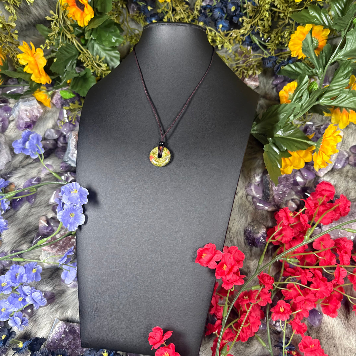 Unakite Eternal Circle Necklace